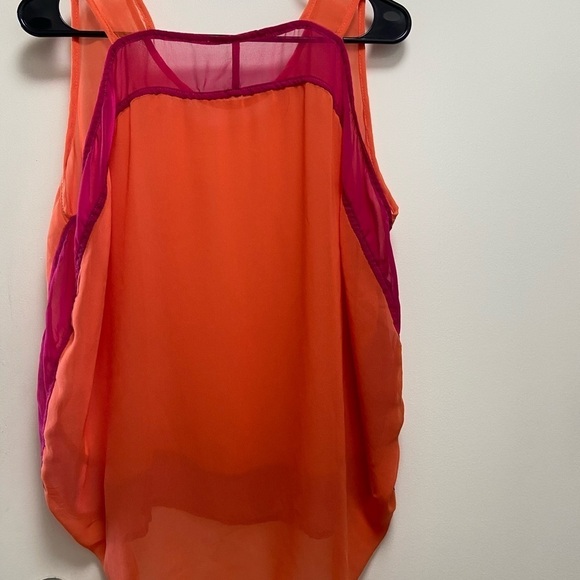 Sherbet color Large Women's blocked sheer cute tank top $34 - Picture 4 of 5